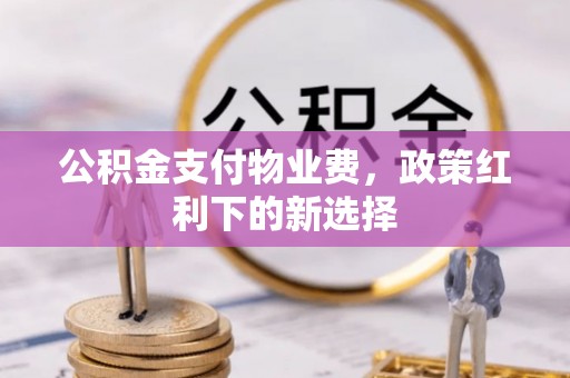 芝罘公积金支付物业费，政策红利下的新选择
