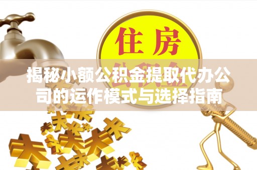 芝罘揭秘小额公积金提取代办公司的运作模式与选择指南
